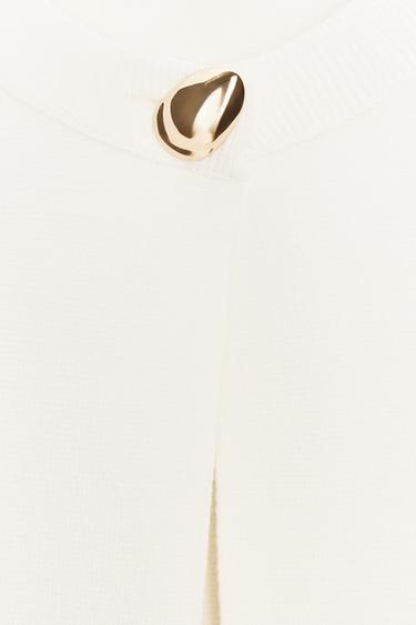 SHORT SLEEVE CARDIGAN - Ecru by Zara - Image 5