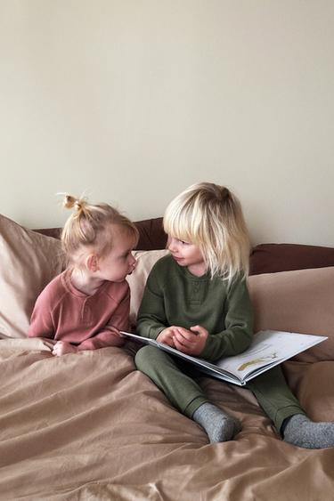 2-6 AÑOS/ PIJAMA CON LANA MERINO - Verde de Zara