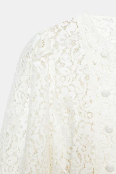 LACE WRAP JACKET - White by Zara - Image 3