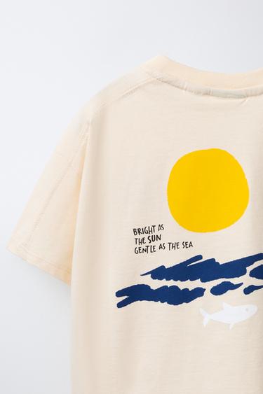 T-SHIRT SOLEIL BRODÉ - Beige de Zara - Image 3