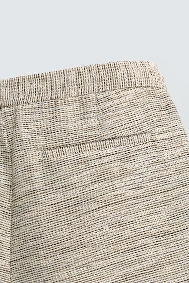 TEXTURED CONTRAST BERMUDA SHORTS - Ecru / Beige by Zara - Image 8