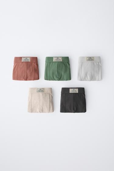 6-14 ГОДИНИ/ ПАКЕТ ОТ ПЕТ БОКСЕРКИ С ЕТИКЕТ - Многоцветни от Zara