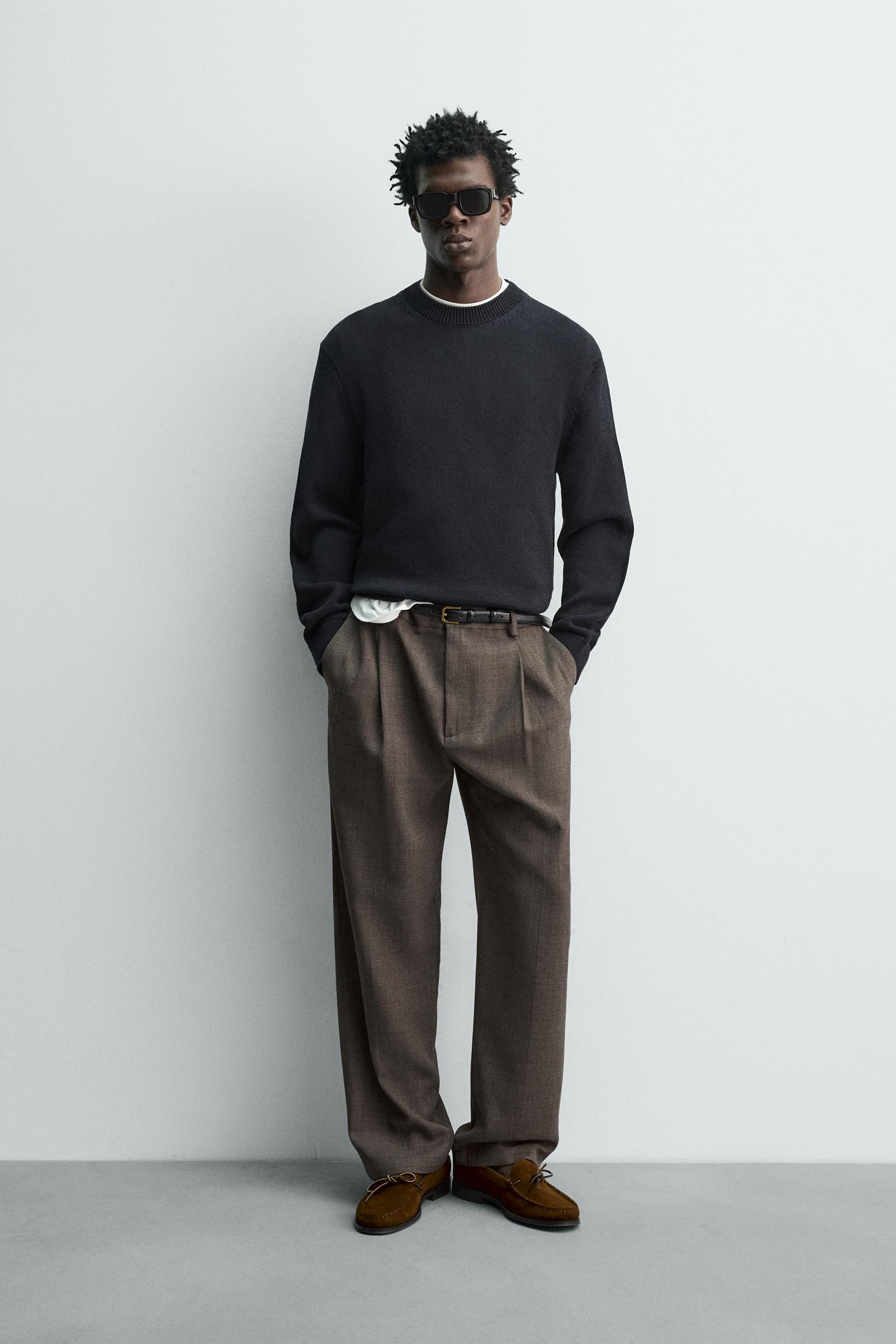 PANTALON AVEC LAINE À PLIS