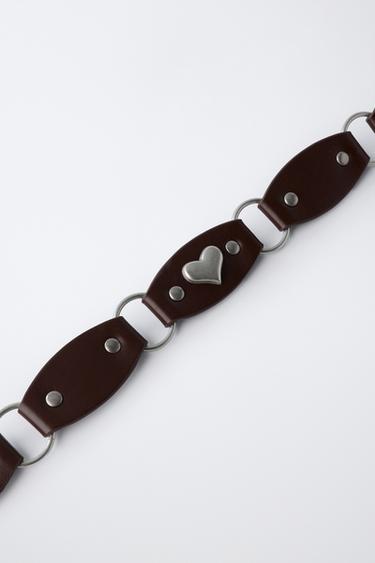 HEART APPLIQUÉ BELT - Brown by Zara - Image 2