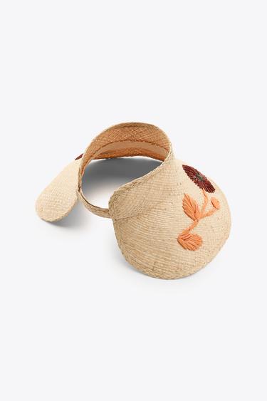 VISIÈRE TRESSÉE FLEURS - Beige clair de Zara - Image 2
