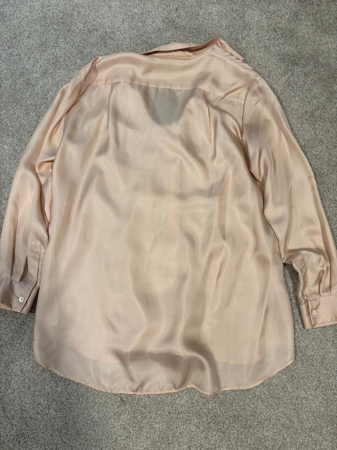 ROSE BLUSH MULBERRY SILK OVERSIZED BUTTON DOWN SHIRT - Image 2