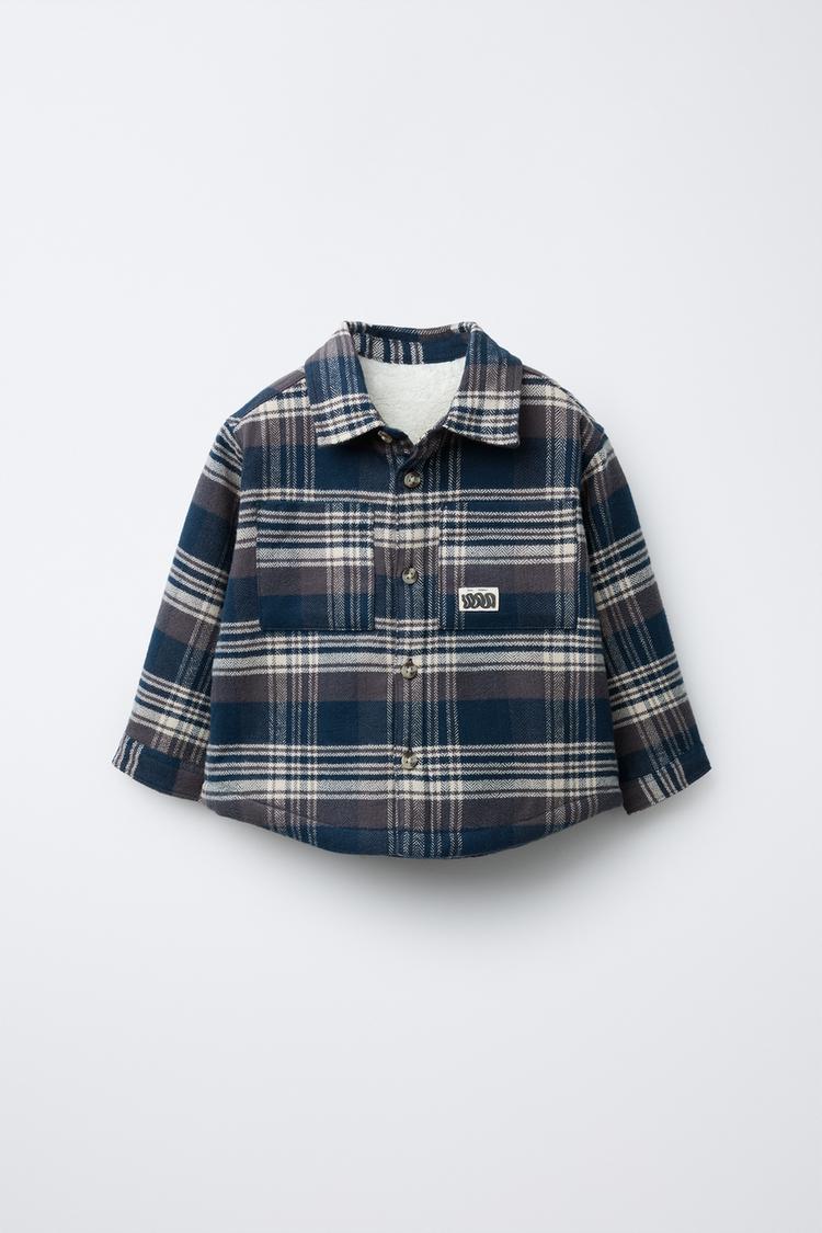 SURCHEMISE INTÉRIEURE POLAIRE IMPRIMÉE À CARREAUX Bleu ZARA France