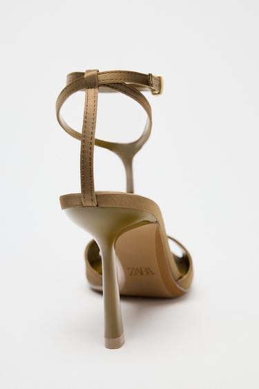 SATIN-EFFECT HIGH-HEEL SANDALS - Khaki Green by Zara - Image 5