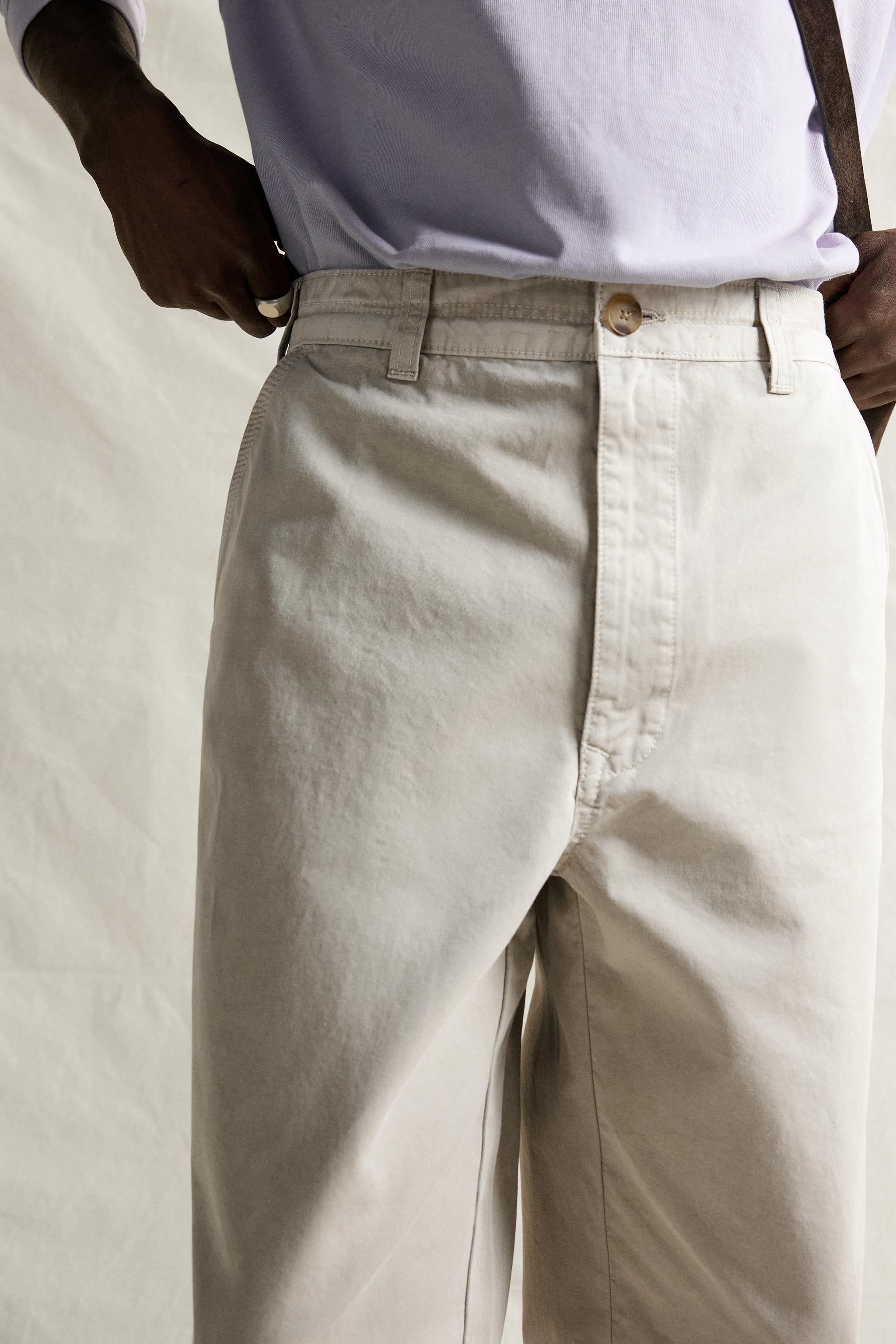 VINTAGE WASH EFFECT STRAIGHT FIT CHINO PANTS