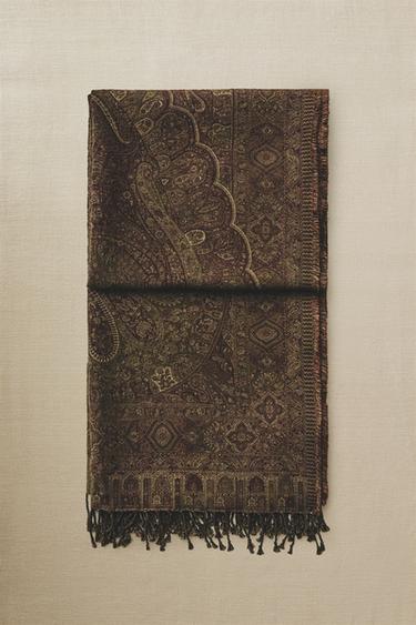 PAISLEY JACQUARD THROW - Green by Zara - Image 4