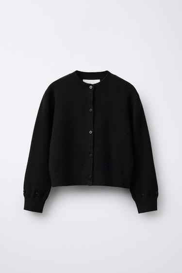 GILET EN MAILLE PLUMES DÉTACHABLES - Noir de Zara - Image 1