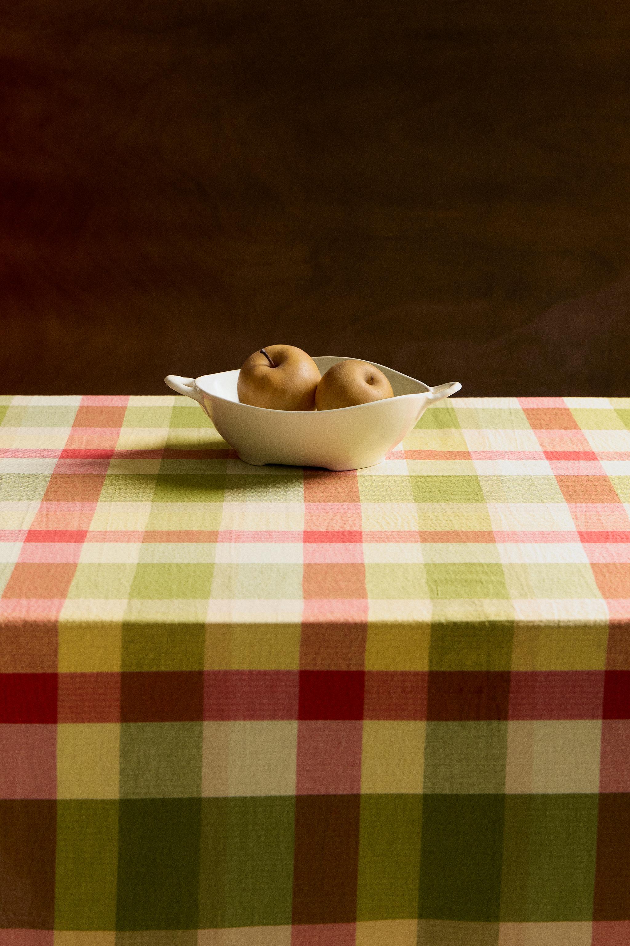CHECK PRINT COTTON TABLECLOTH