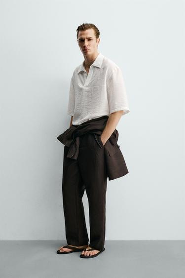 FLUID JACQUARD POLO SHIRT - White by Zara - Image 3