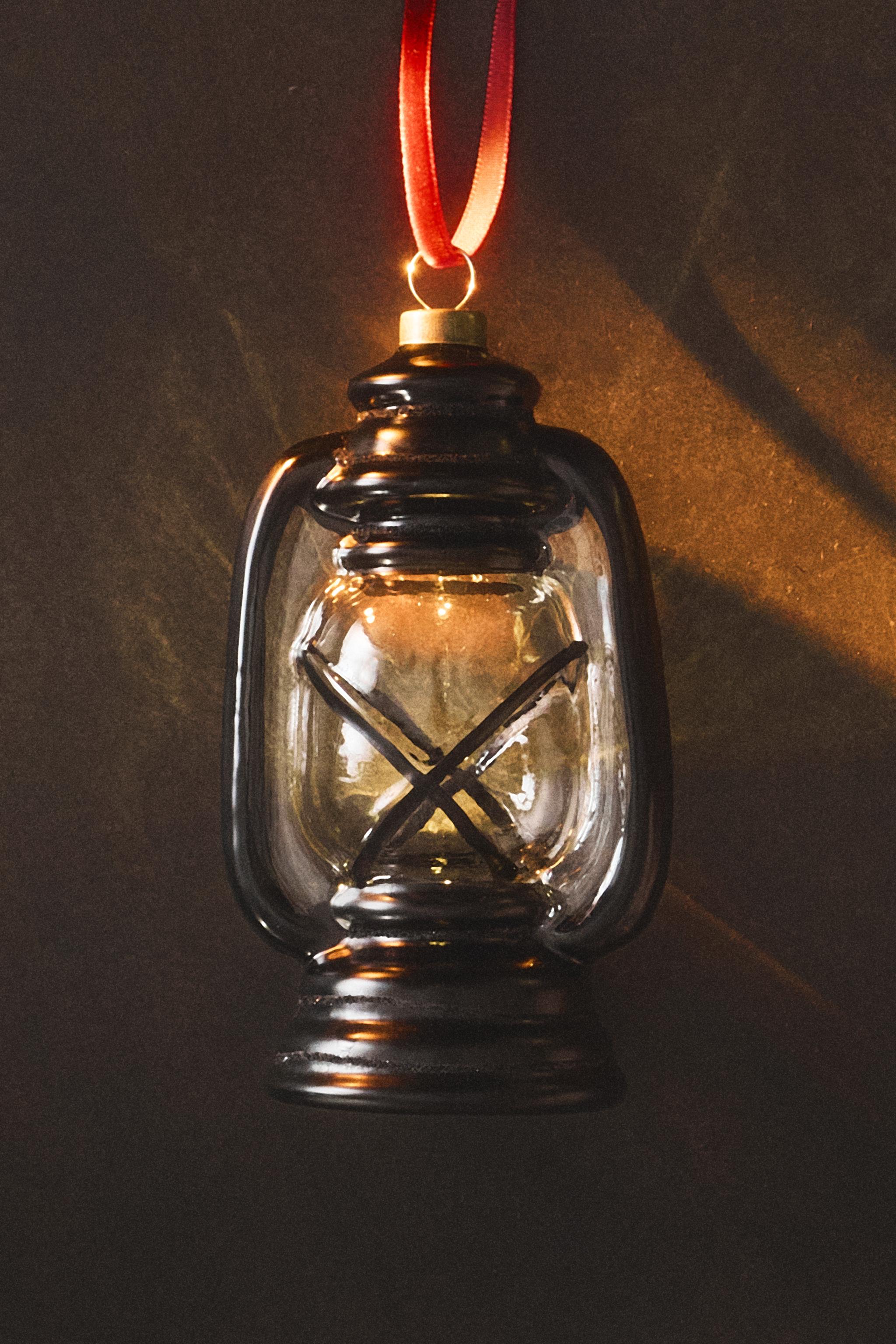 BLACK LIGHT LANTERN CHRISTMAS ORNAMENT