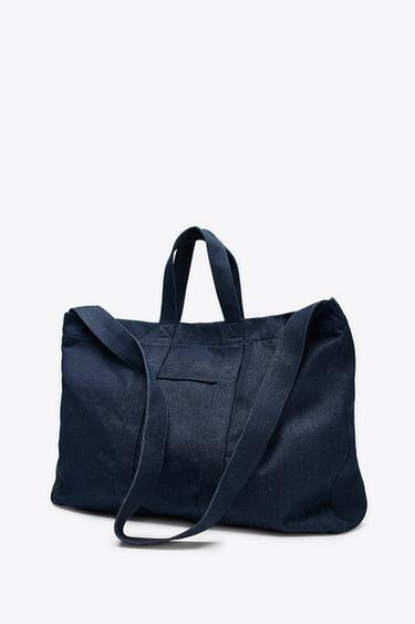 FABRIC TOTE BAG X FANGLU LIN - Blue by Zara - Image 4