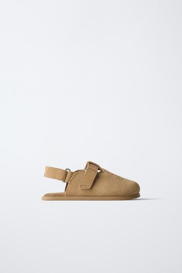 Zara BAREFOOT LEATHER CLOGS - Brown
