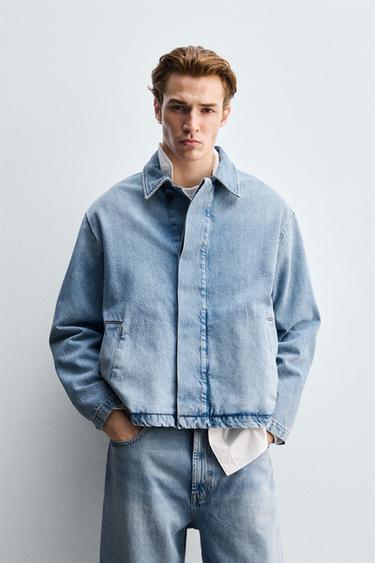 VESTE EN JEAN DÉLAVÉE - Bleu de Zara - Image 1