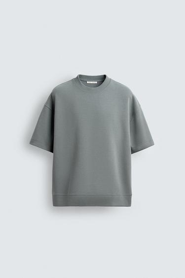 Zara TECHNICAL INTERLOCK SWEATSHIRT - Ocean blue