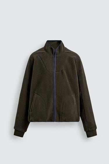 FLEECE ZIP SWEATSHIRT - Brown by Zara