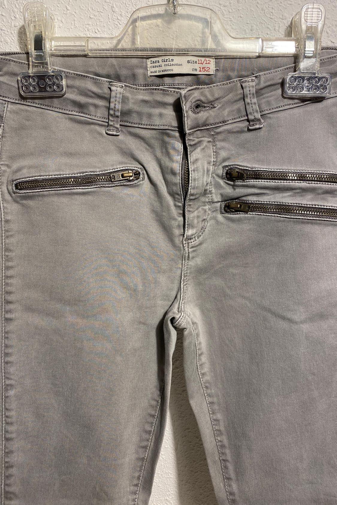 PANTALÓN DENIM GRIS CREMALLERAS ZARA GIRLS CASUAL COLLECTION - Image 2