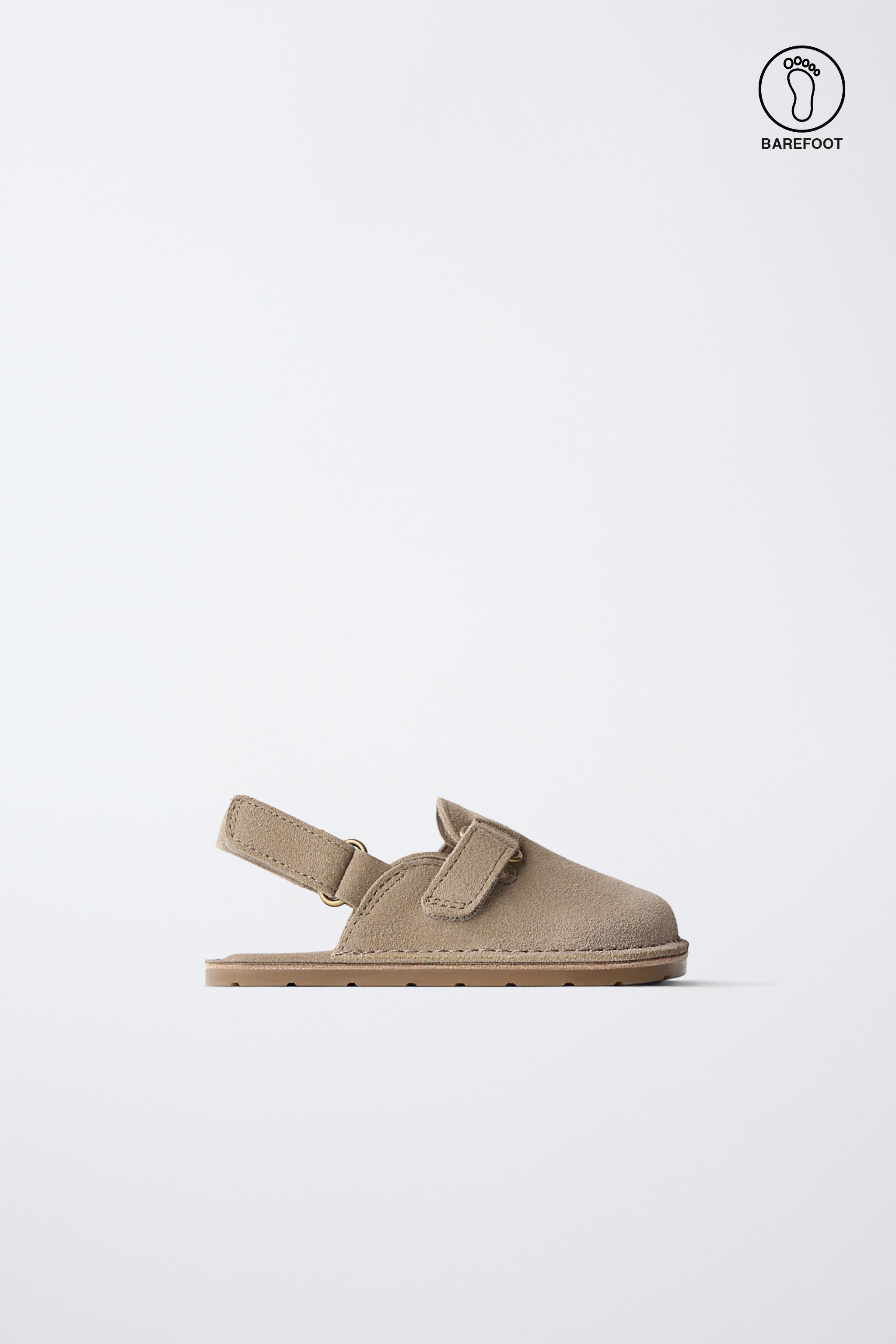 LEATHER BAREFOOT CLOGS — Sandy Brown