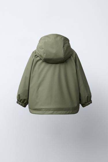 RUBBERISED WATER-RESISTANT RAINCOAT WITH FLEECE LINING - Khaki by Zara - Image 3