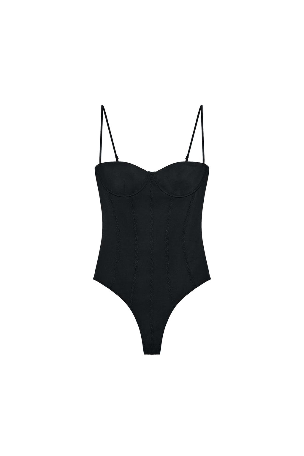 POLYAMIDE BLEND LACE BODYSUIT