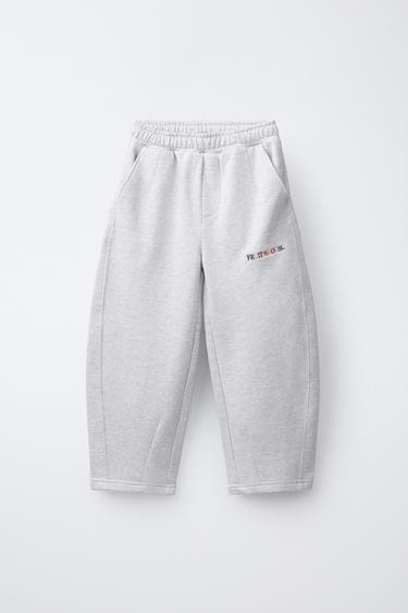 PANTALLONA FELPA BARREL ME QËNDISJE FRUIT OF THE LOOM™ - Gri me cirka nga Zara