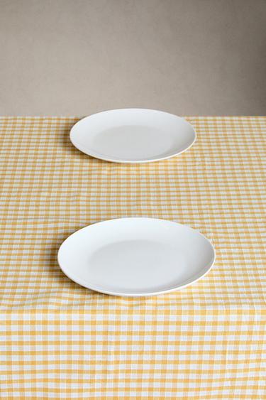 GINGHAM COTTON TABLECLOTH - Light yellow by Zara