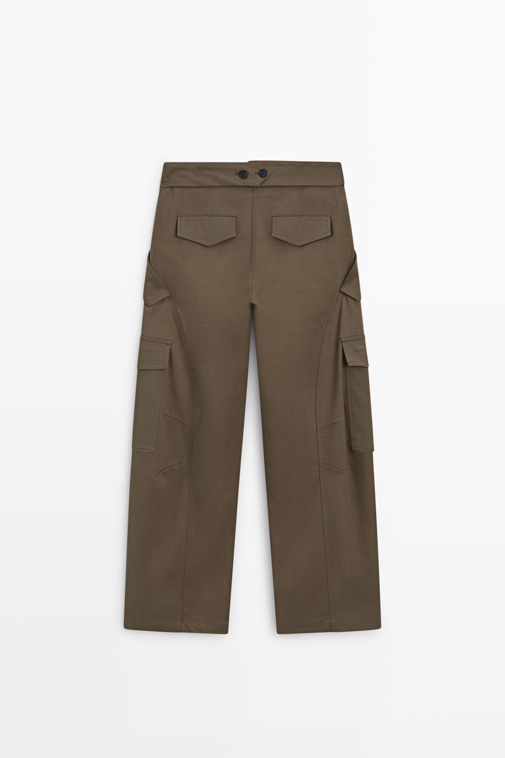 Pantalon cargo en coton mélangé