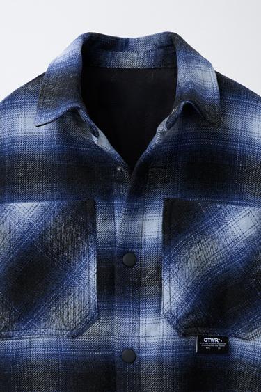 SURCHEMISE REMBOURRÉE À CARREAUX - Bleu de Zara - Image 2