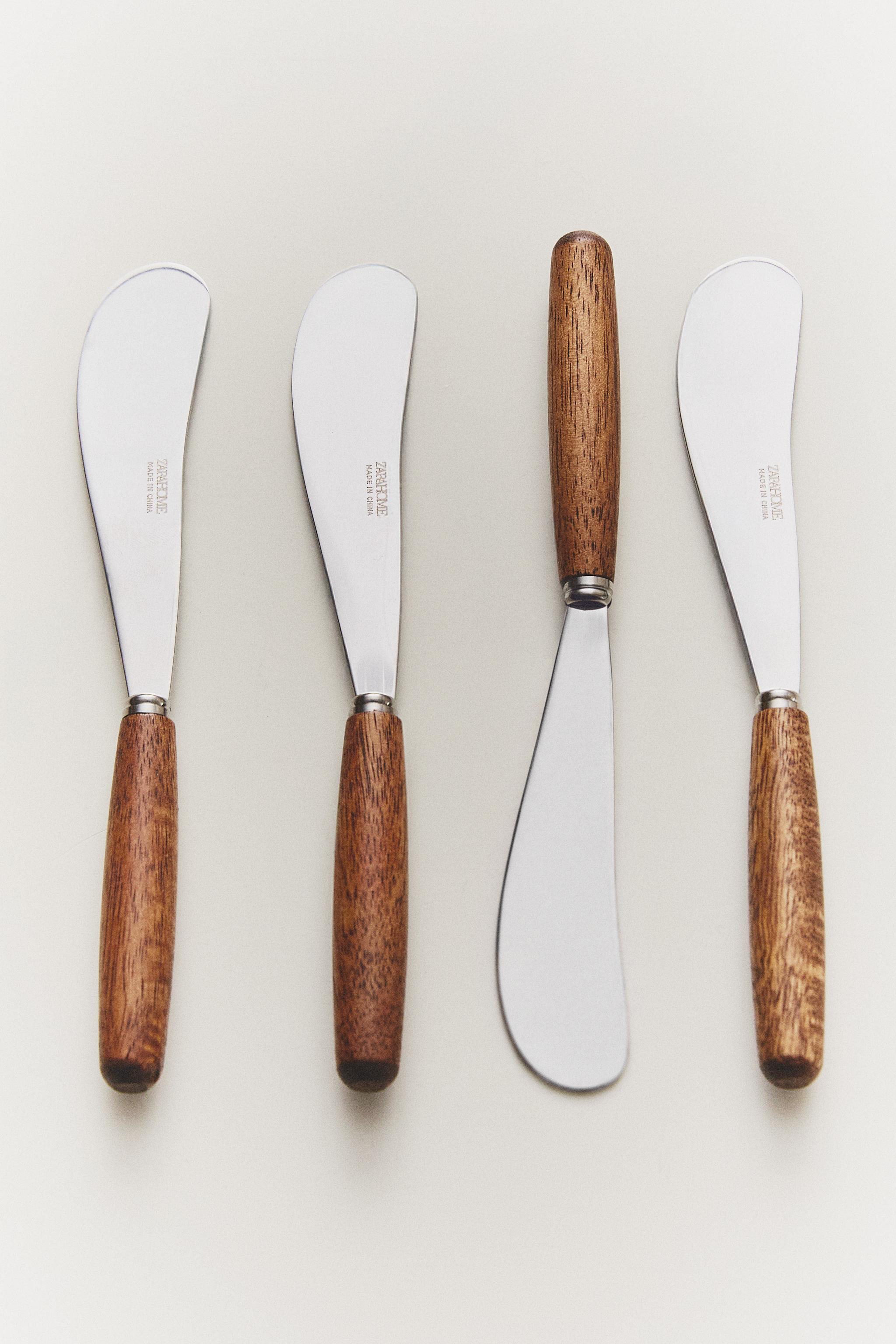PACK COUTEAUX À BEURRE EN BOIS (LOT DE 4)