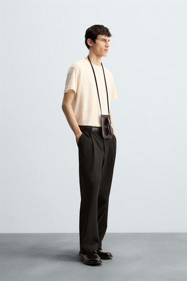 T-SHIRT 100 % LIN - Écru de Zara - Image 3