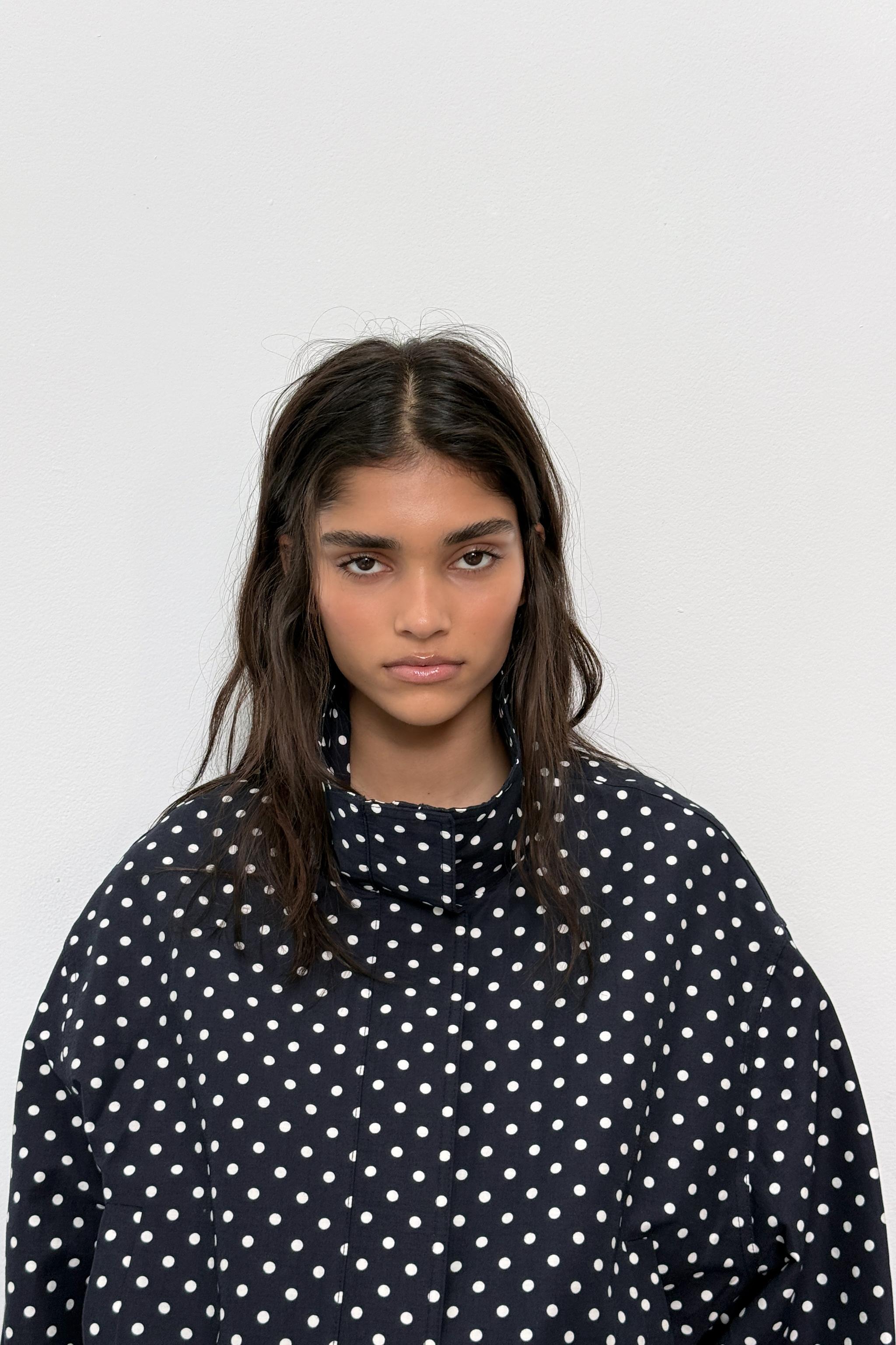 PUFFED POLKA DOT JACKET - Blue / White | ZARA United States