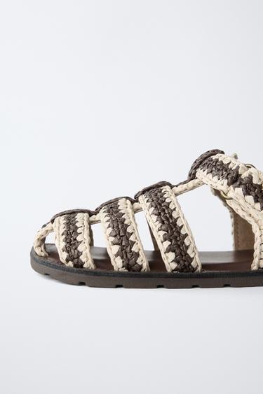 SANDALES STYLE PLAGE CROCHET - Marron de Zara - Image 5