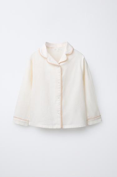 AGES 6-14 / PYJAMAS WITH CONTRAST PIPING - Ecru by Zara - Image 1