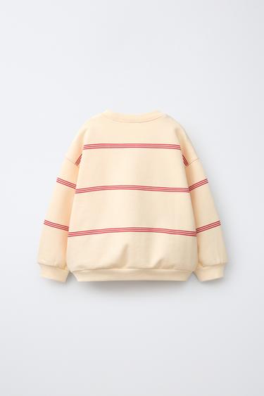 SWEAT À RAYURES - Blanc / Rouge de Zara - Image 1