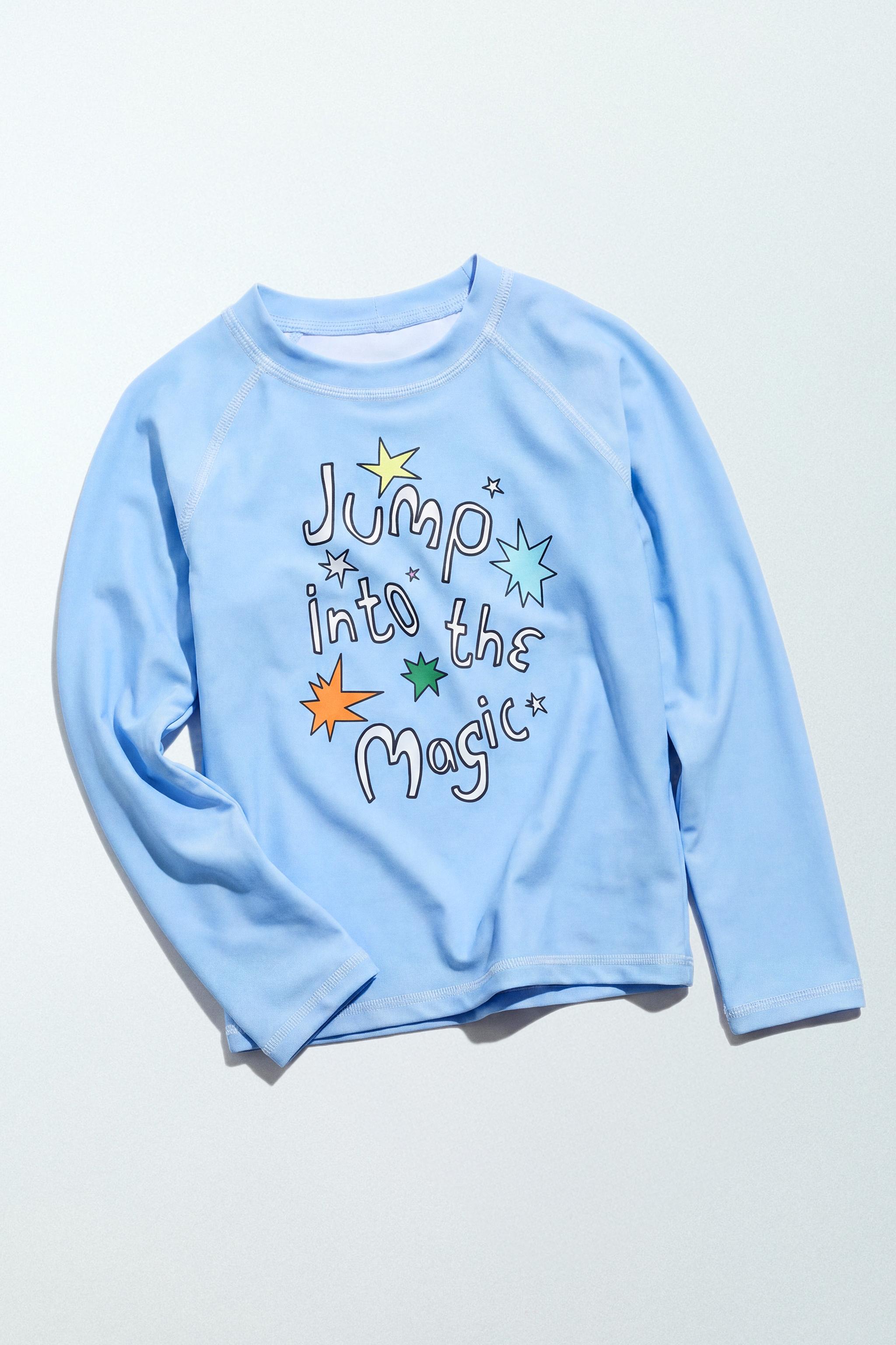 1-6 YEARS/ PRINTED CIRCUS RASH GUARD — Blue