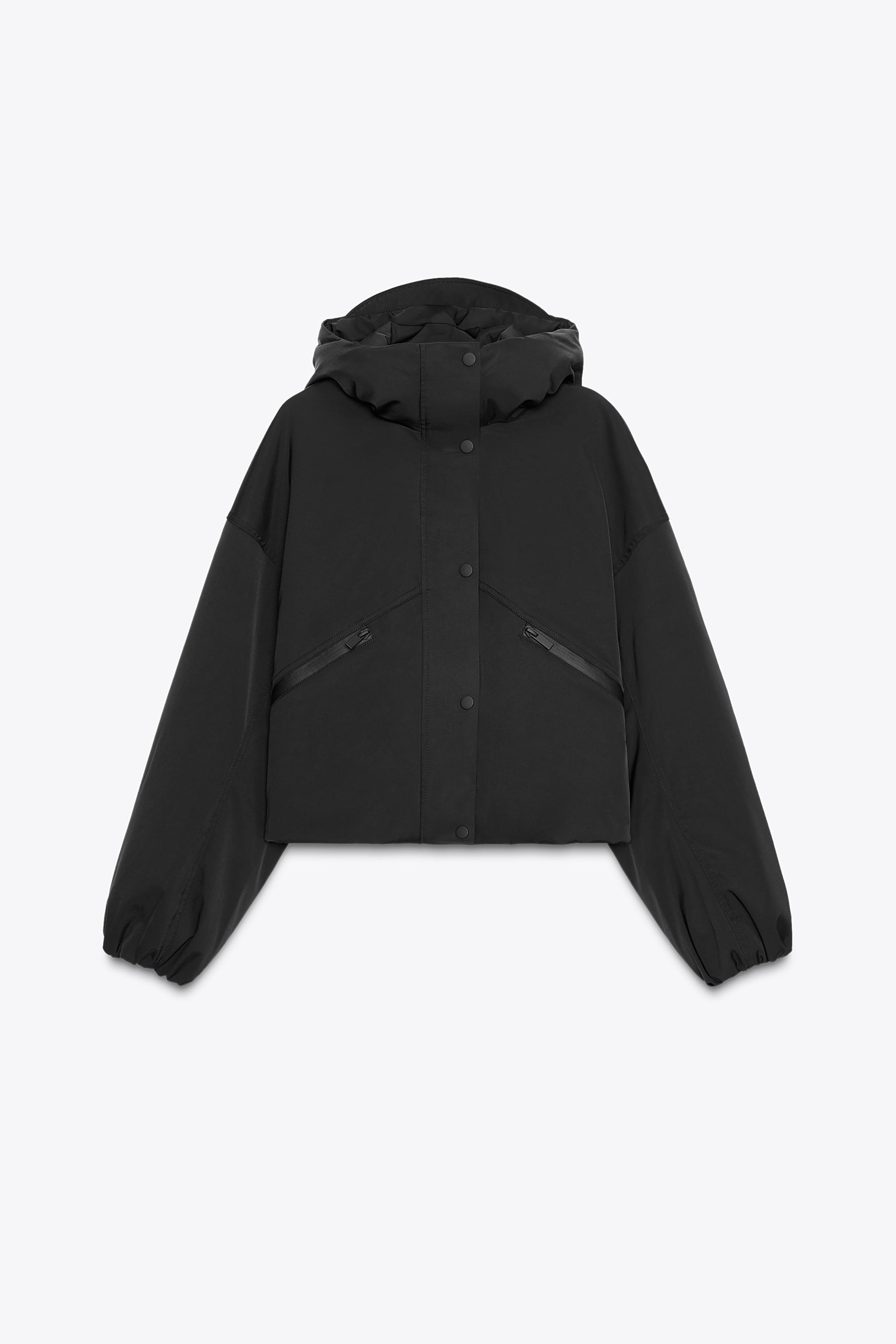 撥水・防風フード付きジャケット - ブラック | ZARA Japan / 日本