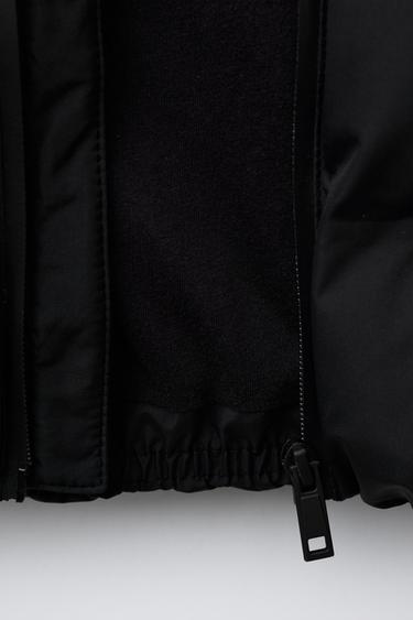 WATER-REPELLENT HOODED PUFFER COAT - Black by Zara - Image 10