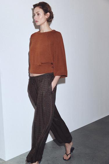 Zara ZW COLLECTION BALLOON PANTS - Dark burgundy