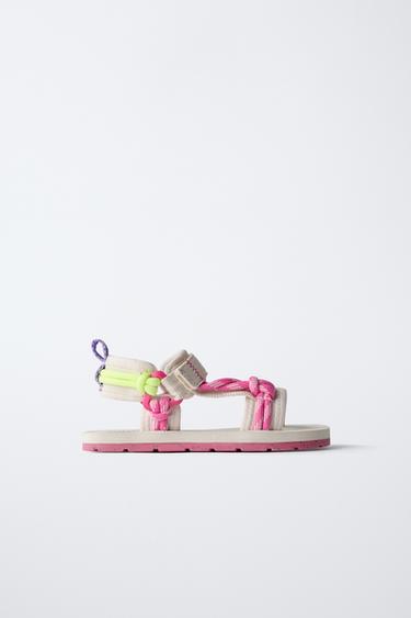 ROPE DETAIL TECHNICAL SANDALS - Fuchsia by Zara
