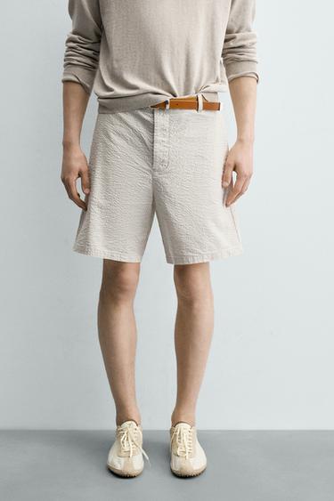 BERMUDA REGULAR FIT SEERSUCKER - Rayures de Zara - Image 1