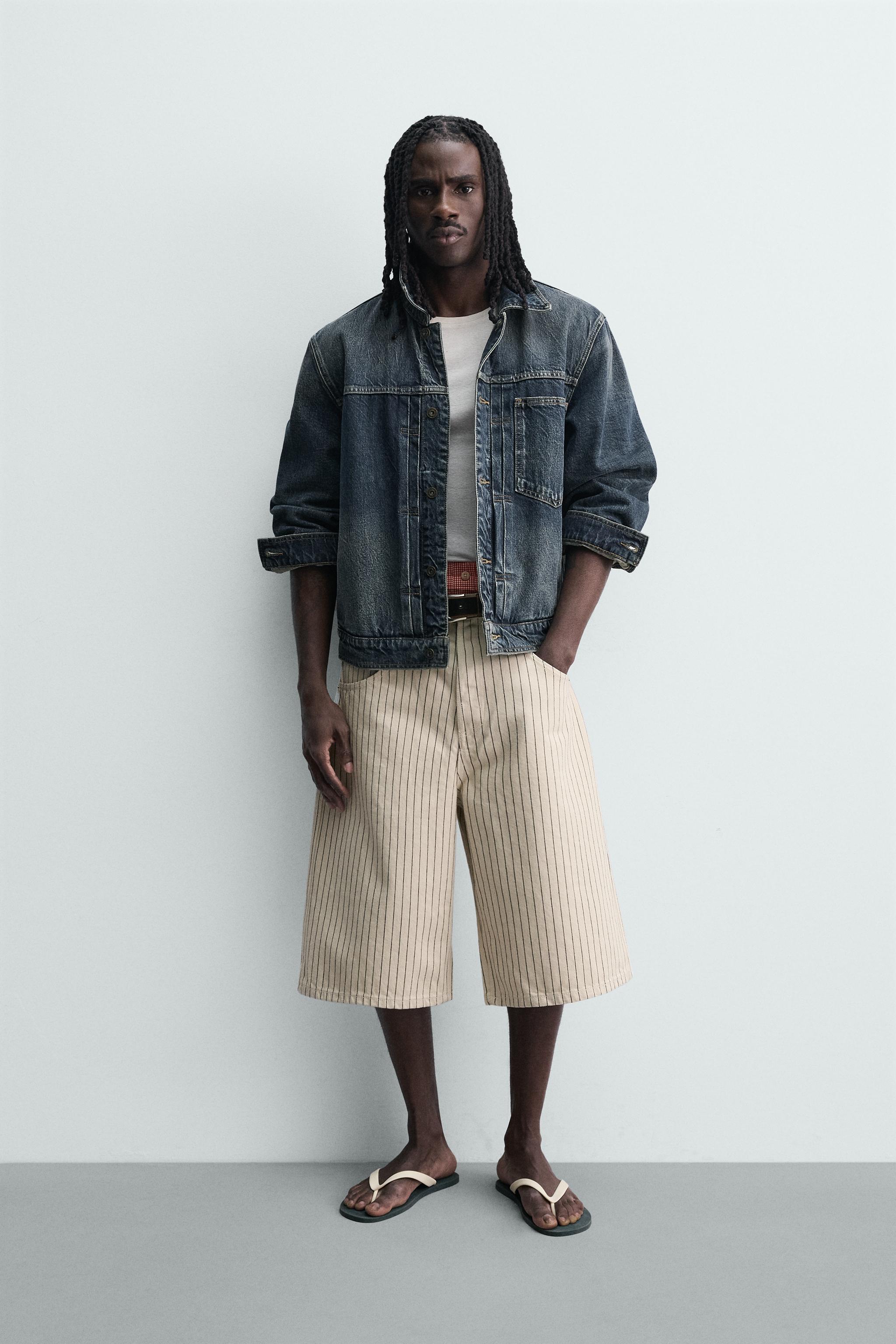 SHORT RELAXED FIT À RAYURES TENNIS
