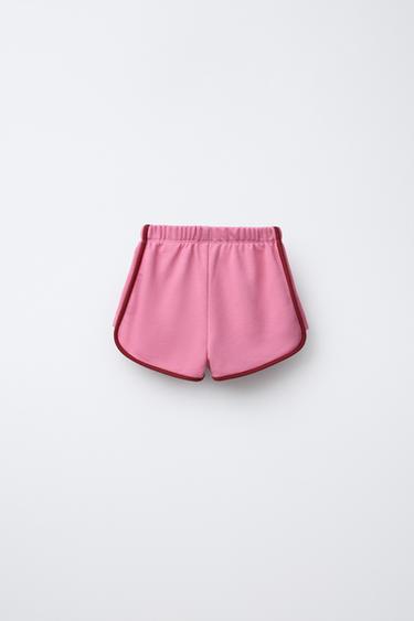 CONTRAST LABEL BERMUDA SHORTS - Pink by Zara - Image 1
