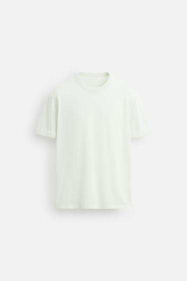 LIGHTWEIGHT KNIT T-SHIRT - Light blue by Zara