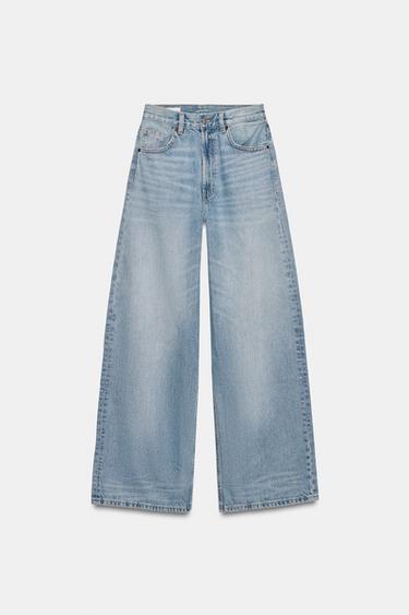 TRF EXTRA WIDE-LEG HIGH-WAIST JEANS - Pastel blue by Zara - Image 0