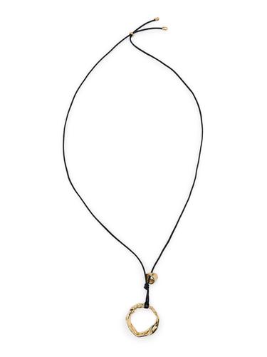 Pendentif en cuir avec pièce irrégulière - Doré de Zara