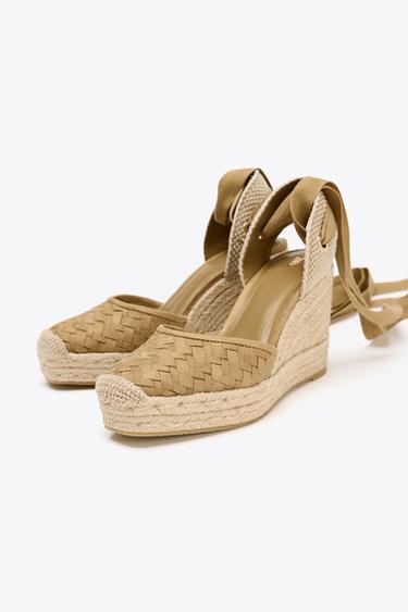 BRAIDED BODY WEDGE HEELS - Sand Brown by Zara - Image 2