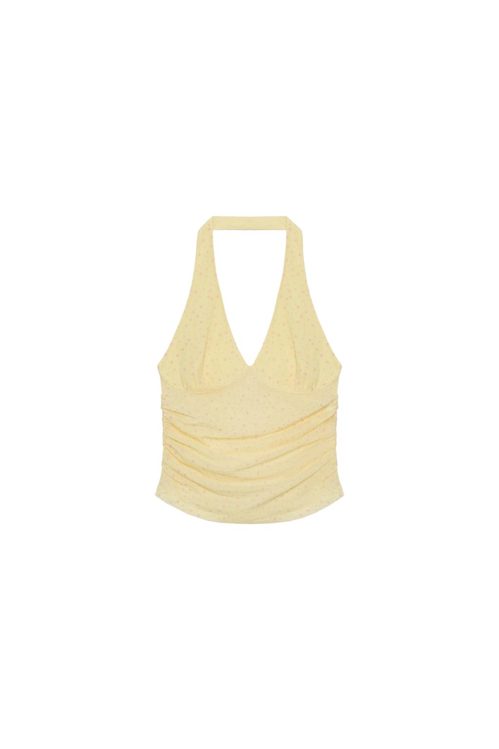 DOTTED MESH HALTER TOP - image 3